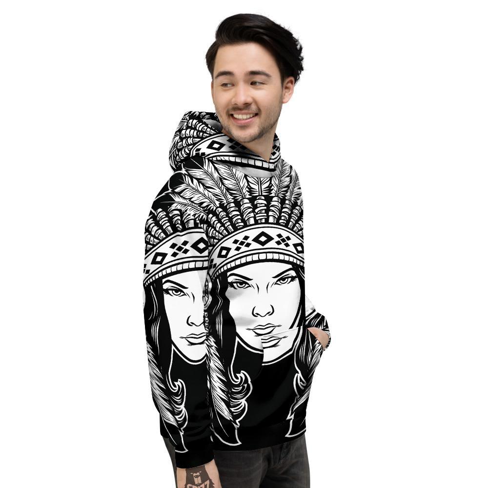 Native Indian Girl Tribal Print Men's Hoodie-grizzshop