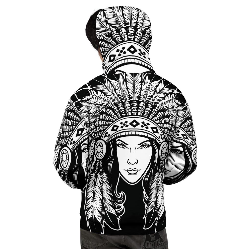 Native Indian Girl Tribal Print Men's Hoodie-grizzshop