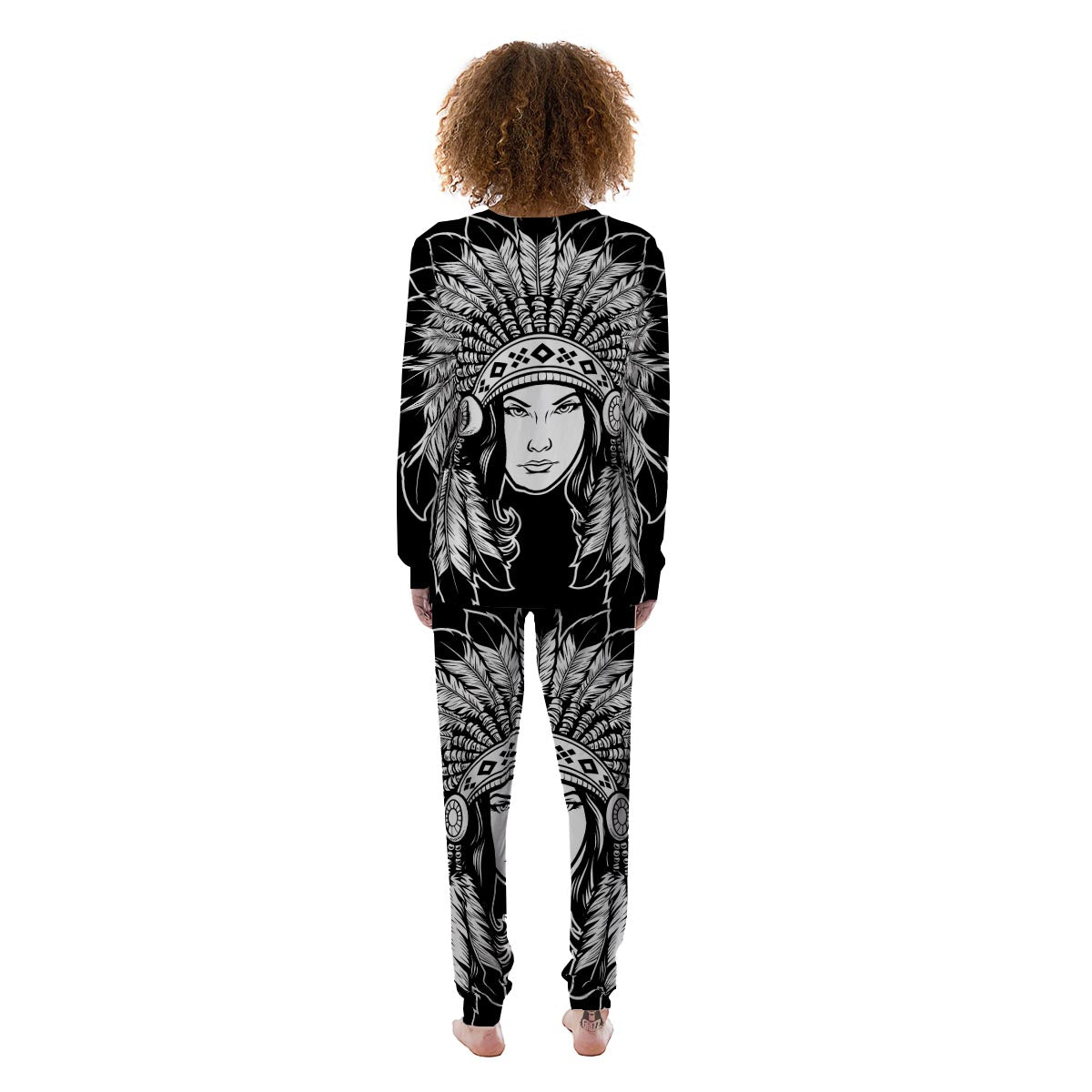 Native Indian Girl Tribal Print Women's Pajamas-grizzshop