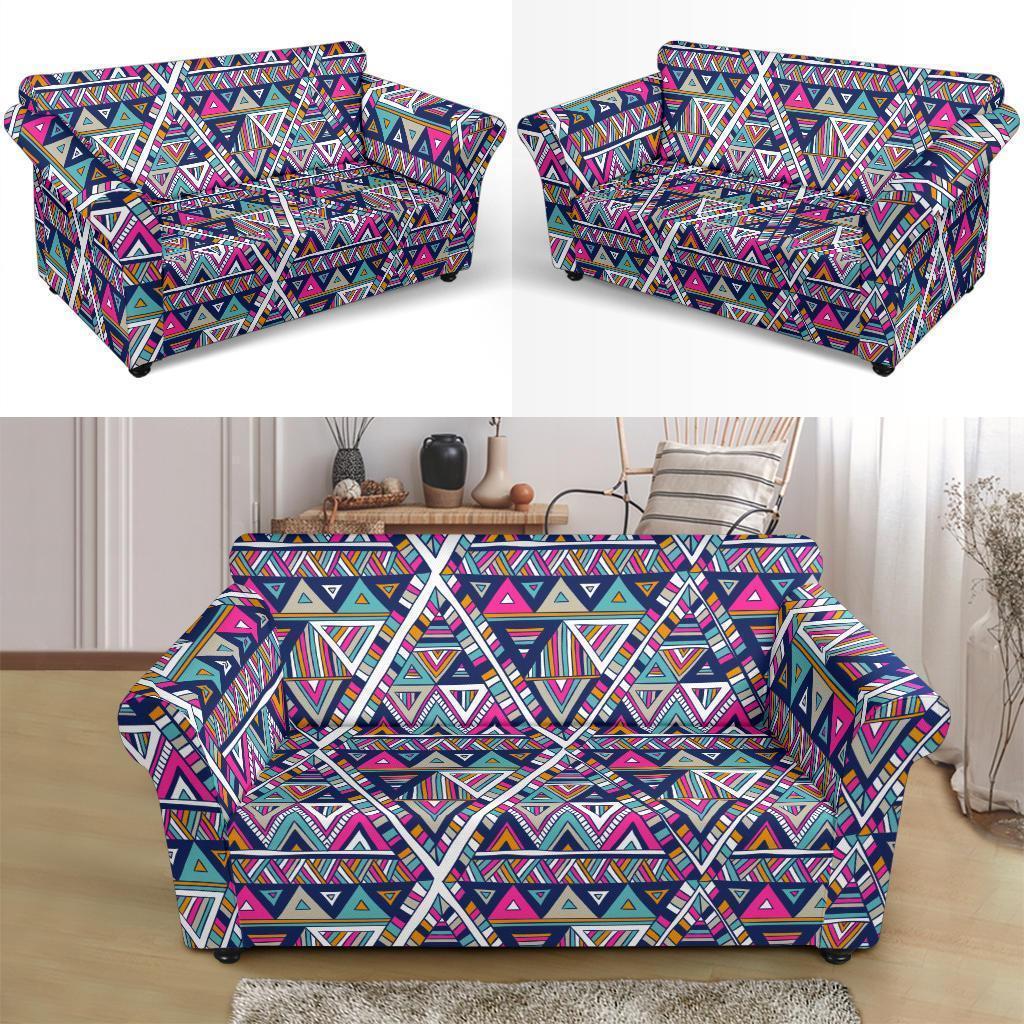 Native Navajo American Indians Aztec Tribal Print Loveseat Cover-grizzshop