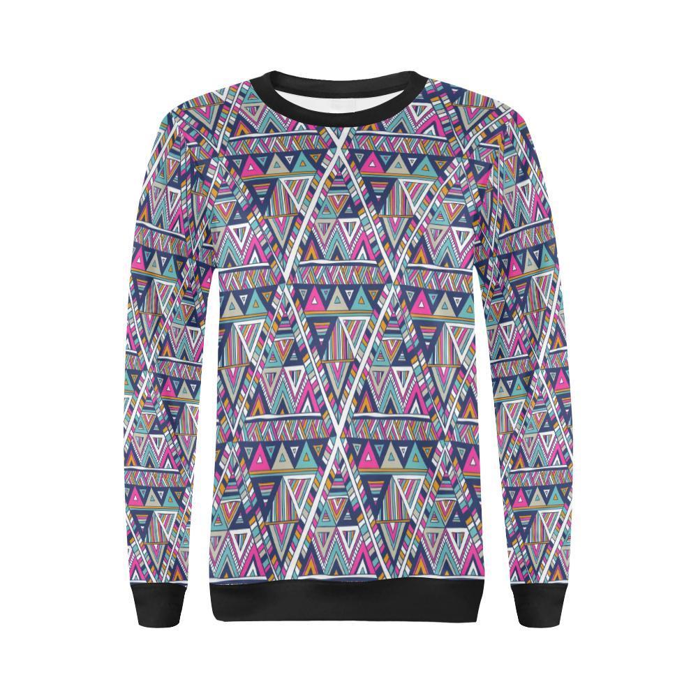 Native Navajo American Indians Aztec Tribal Print Women Crewneck Sweatshirt-grizzshop