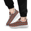 Native Tribal White And Red Print White Athletic Shoes-grizzshop