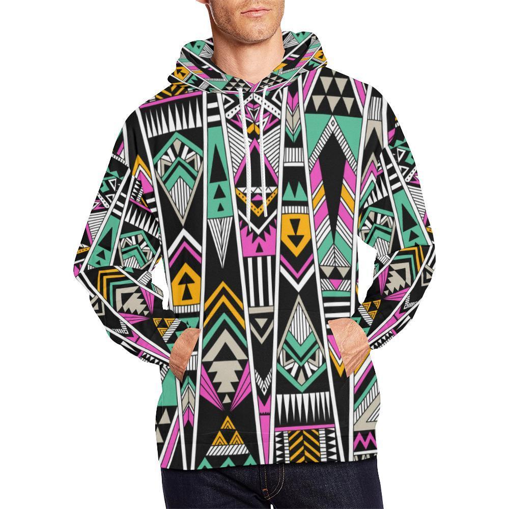 Native American Aztec Tribal Navajo Indians Print Men Pullover Hoodie-grizzshop