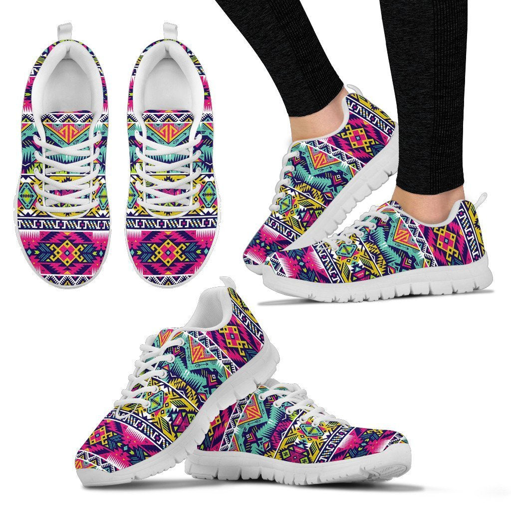 Native American Indians Aztec Tribal Navajo Print Women Shoes Sneakers-grizzshop