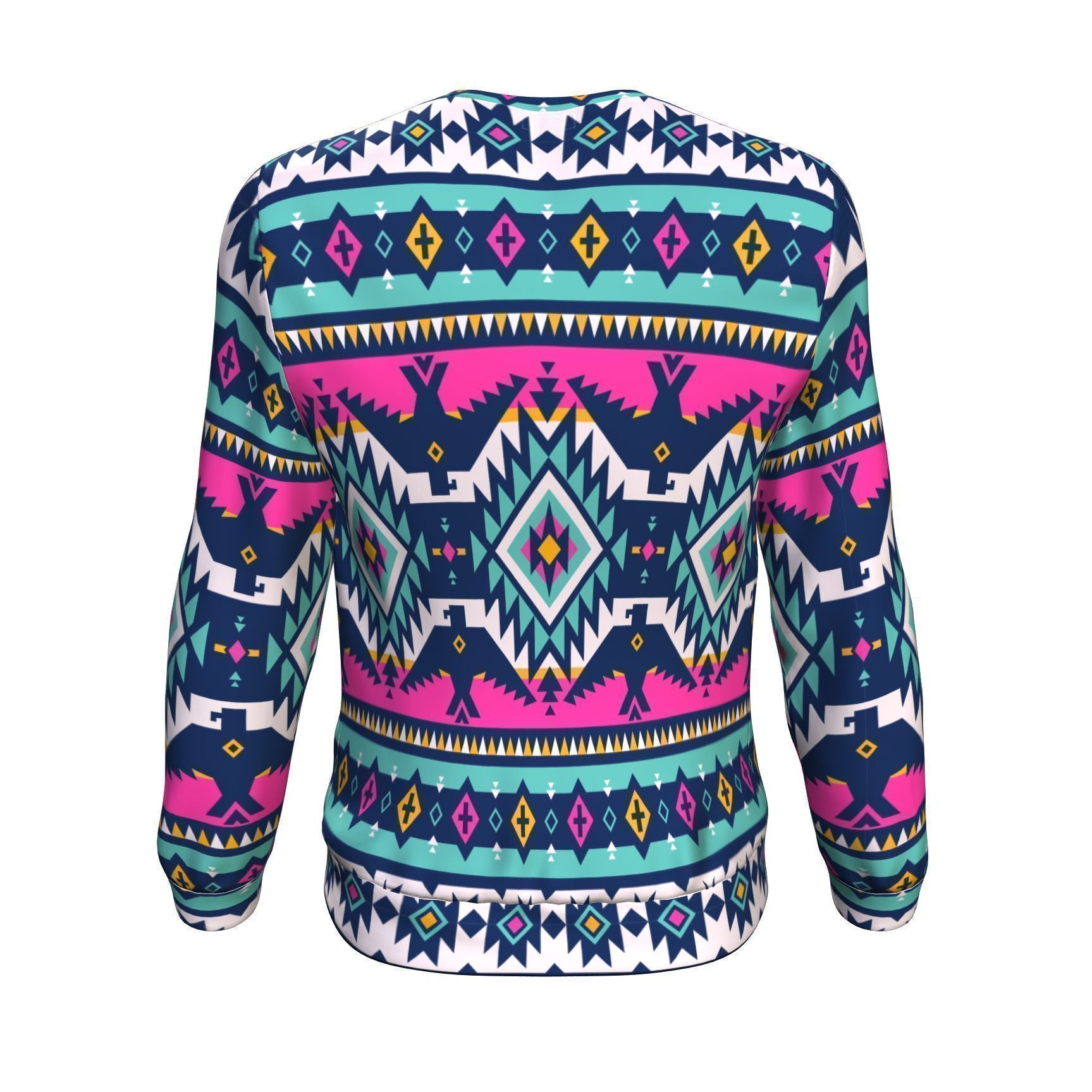 Native American Tribal Navajo Indians Aztec Print Men Crew Neck Sweatshirt-grizzshop
