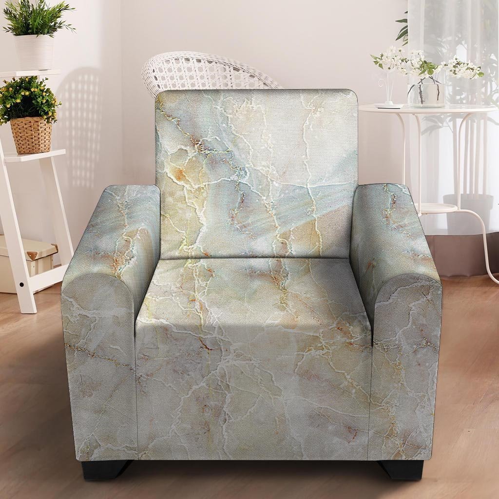 Natural Brown Marble Armchair Cover-grizzshop