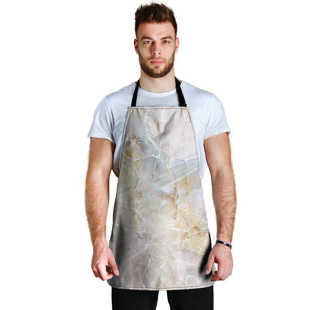 Natural Brown Marble Men's Apron-grizzshop