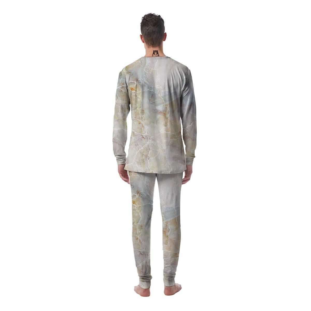 Natural Brown Marble Men's Pajamas-grizzshop