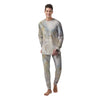 Natural Brown Marble Men's Pajamas-grizzshop