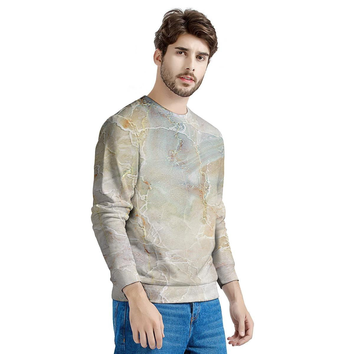 Natural Brown Marble Men's Sweatshirt-grizzshop