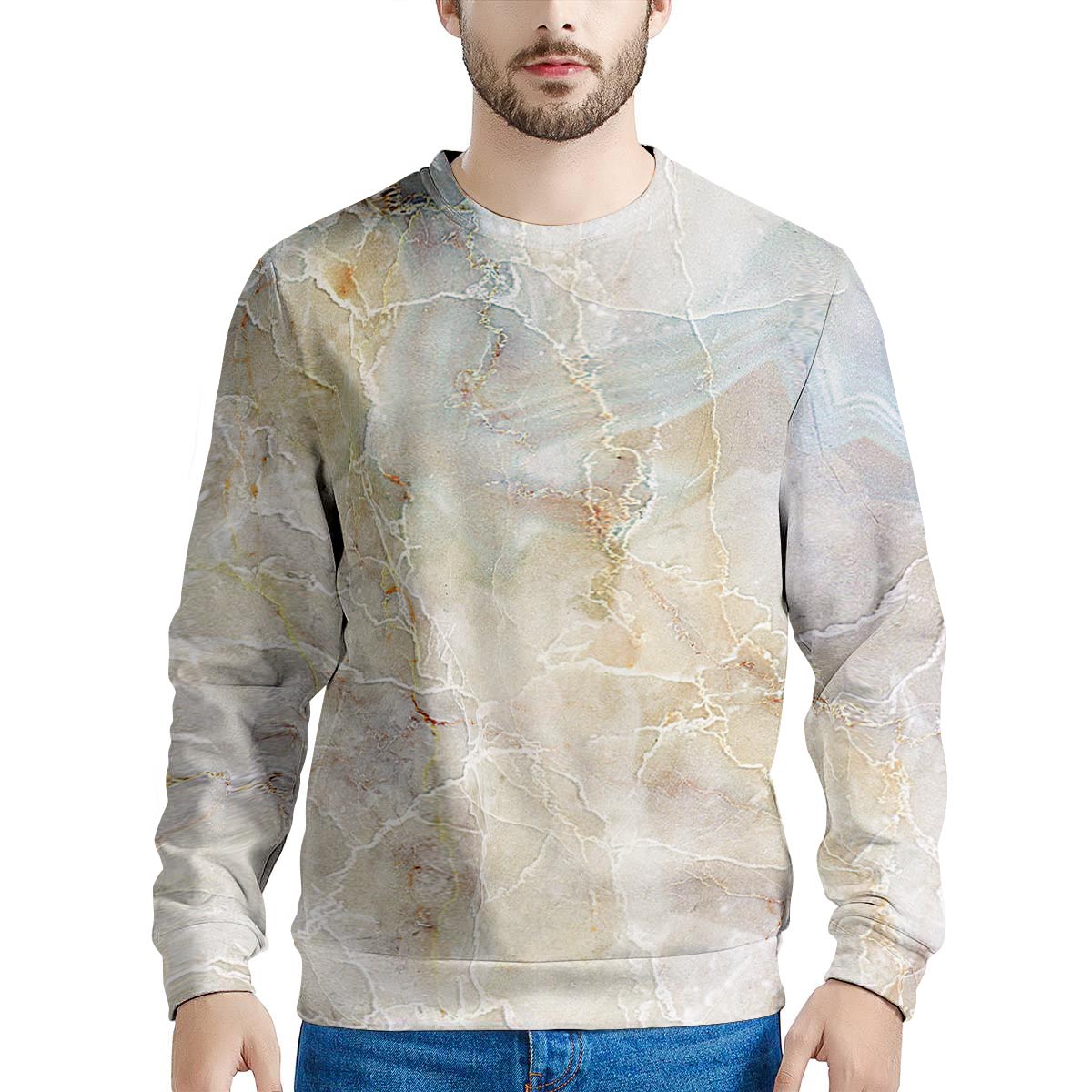 Natural Brown Marble Men's Sweatshirt-grizzshop