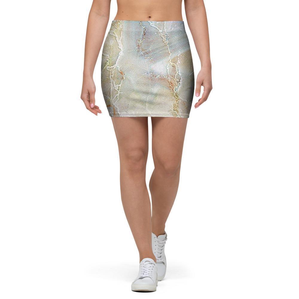 Natural Brown Marble Mini Skirt-grizzshop