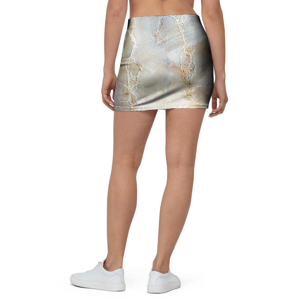 Natural Brown Marble Mini Skirt-grizzshop