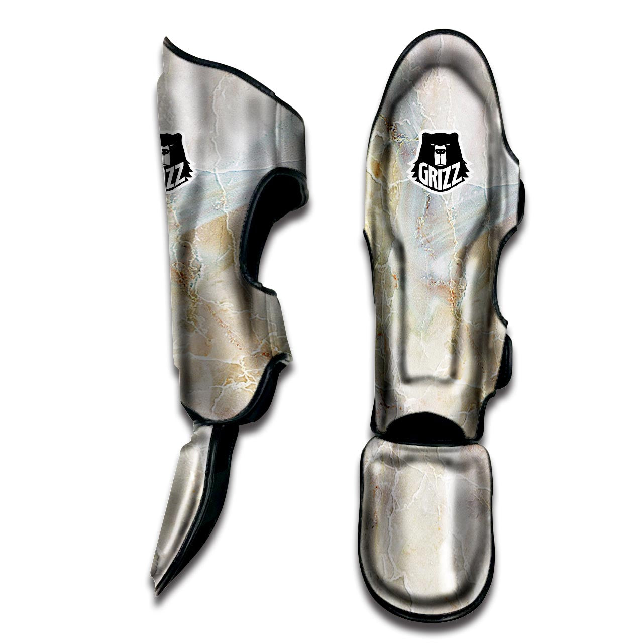 Natural Brown Marble Muay Thai Shin Guard-grizzshop