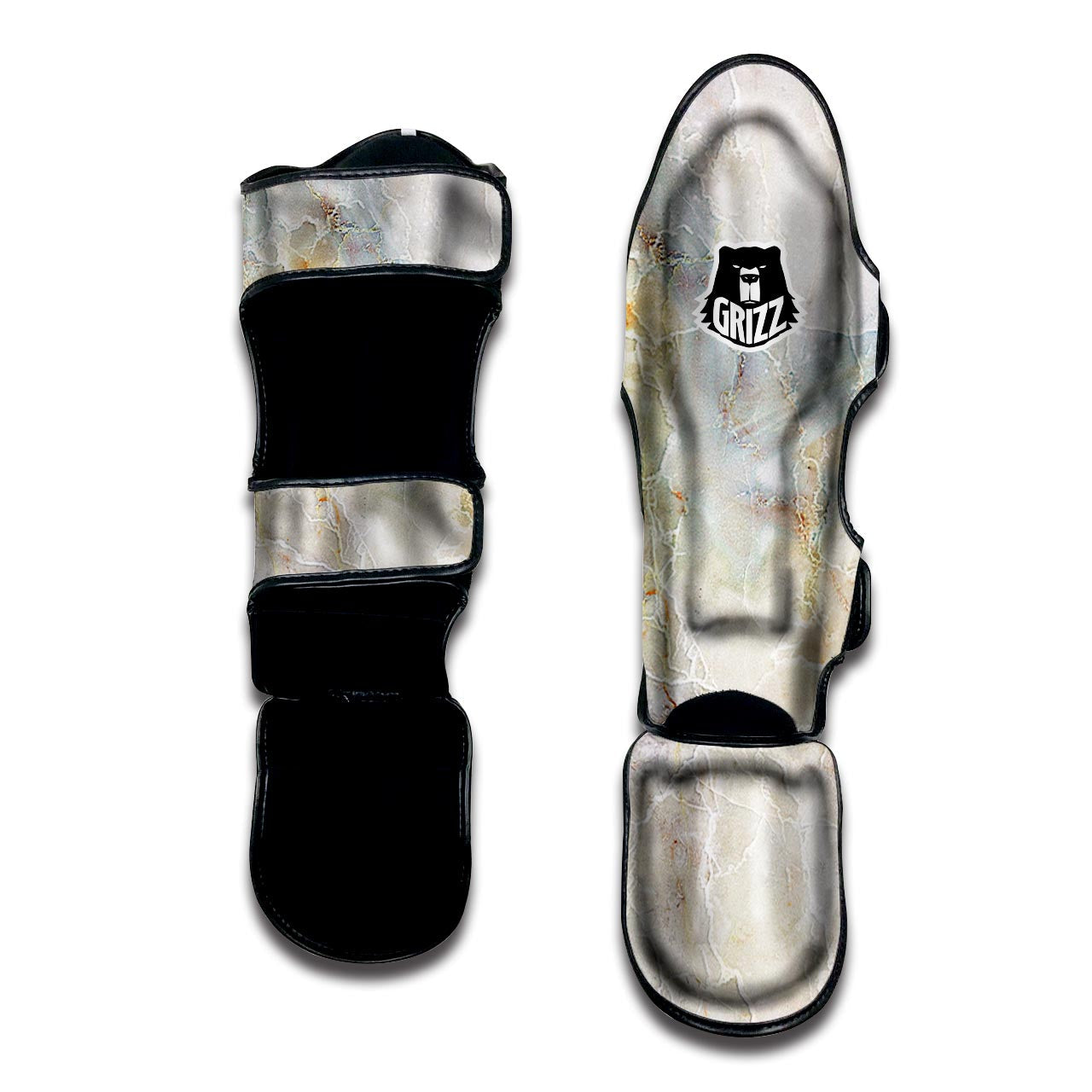 Natural Brown Marble Muay Thai Shin Guard-grizzshop