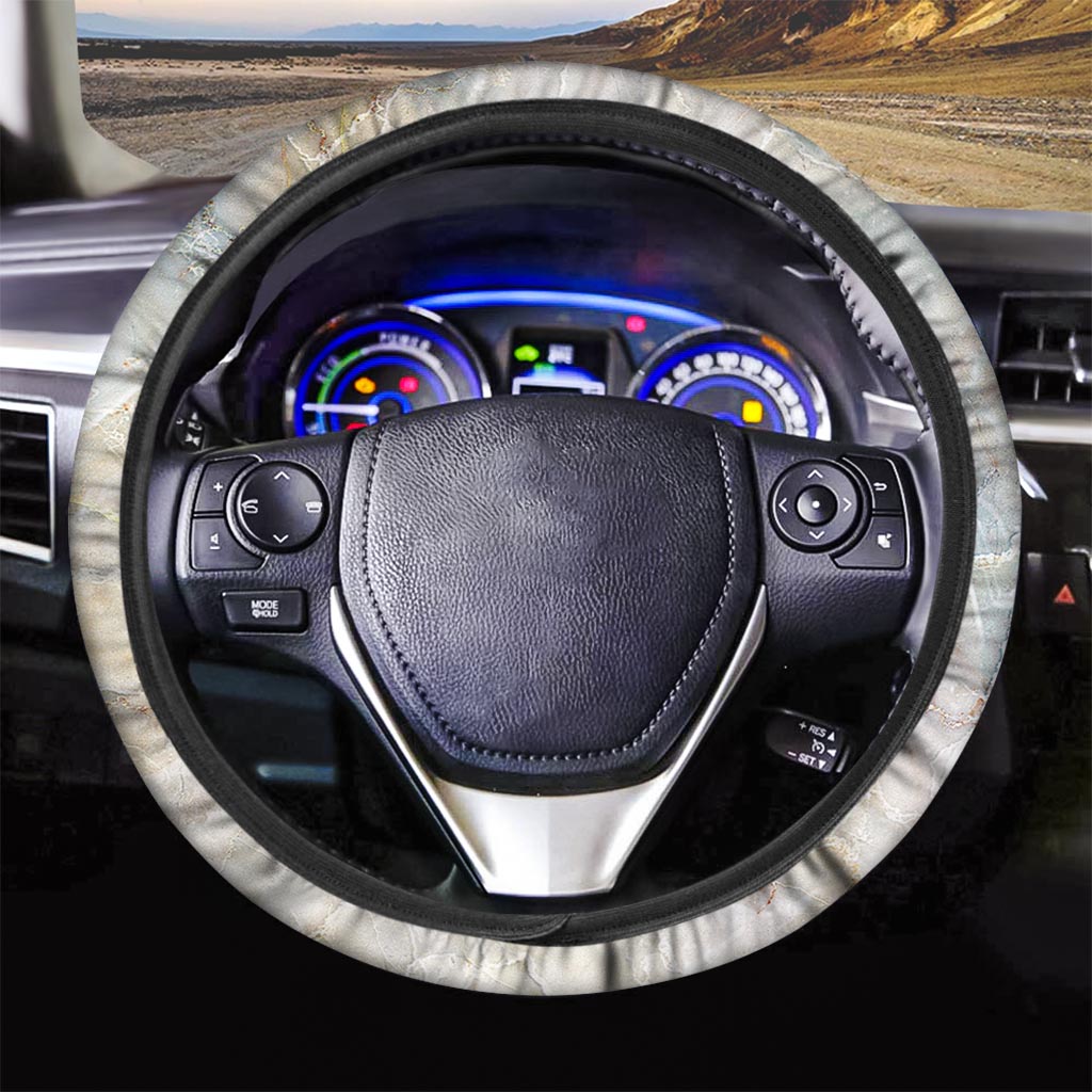 Natural Brown Marble Steering Wheel Cover-grizzshop