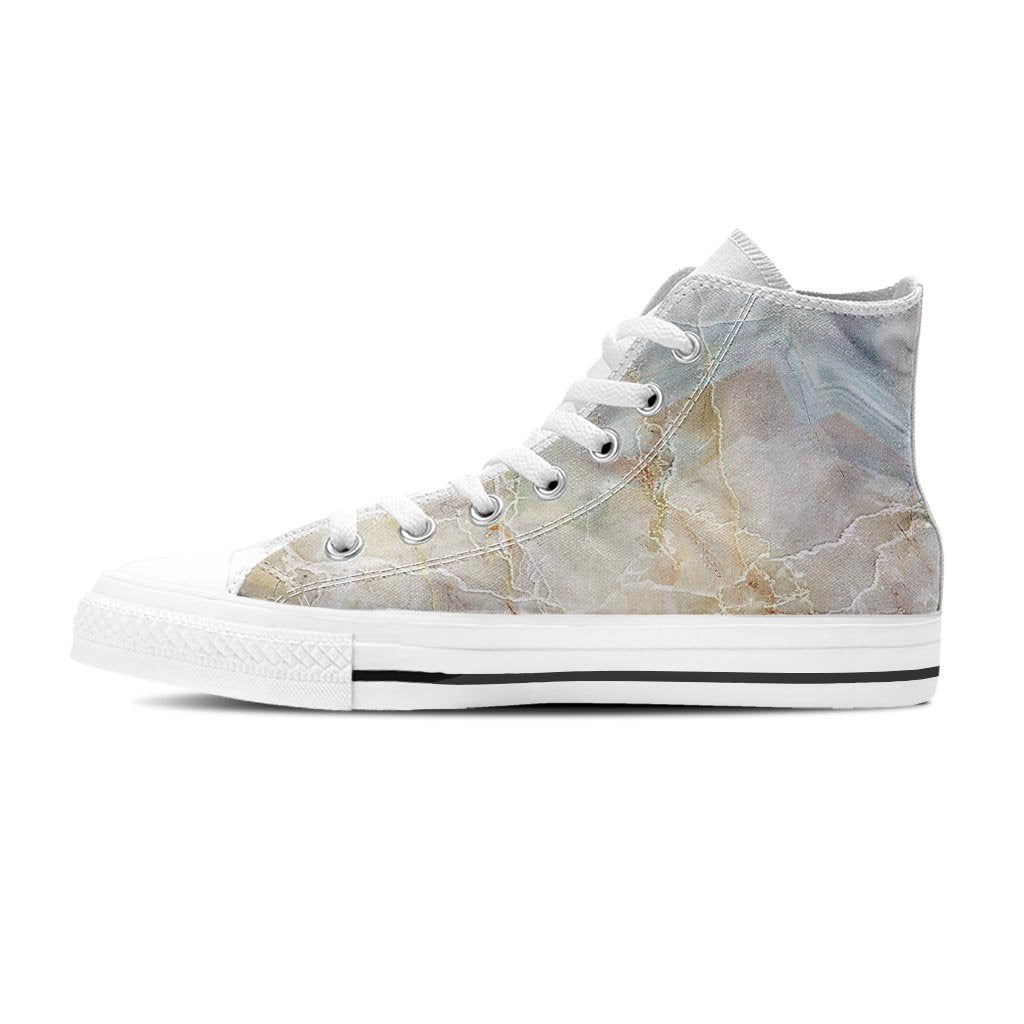 Natural Brown Marble Women's High Top Shoes-grizzshop