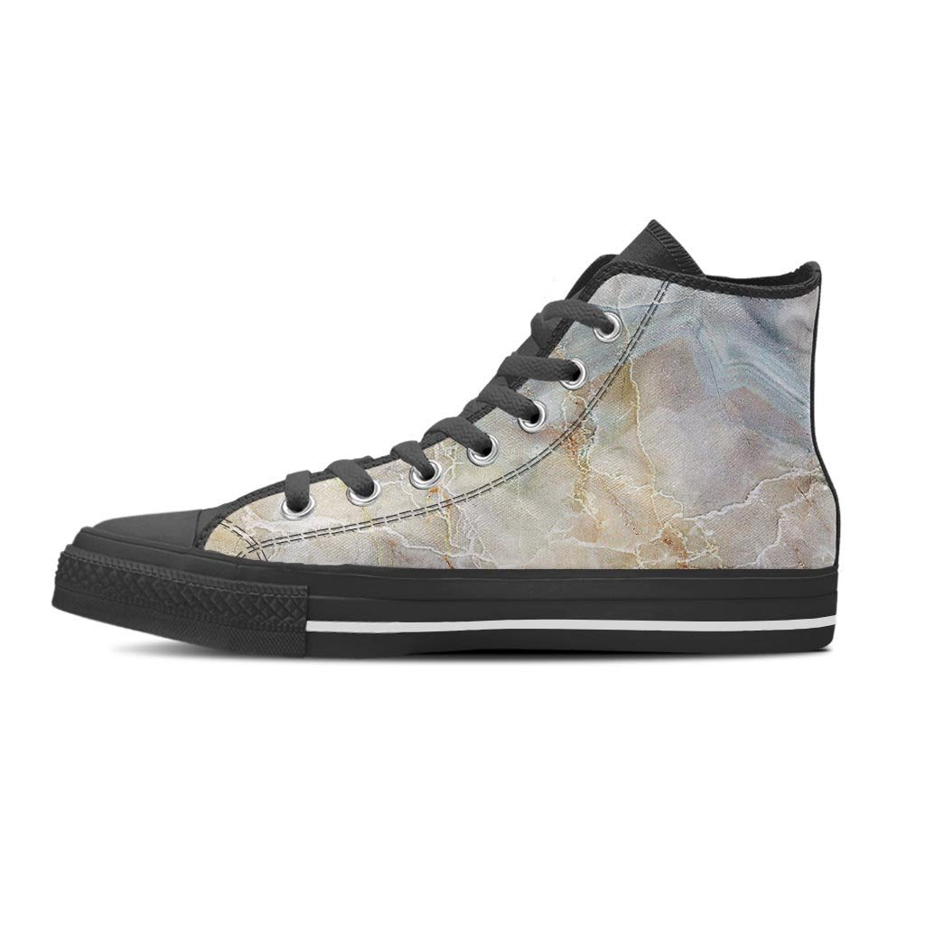 Natural Brown Marble Women's High Top Shoes-grizzshop