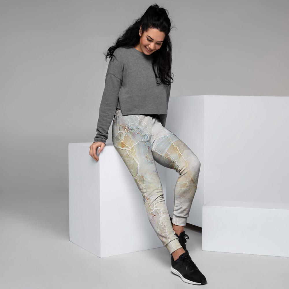 Natural Brown Marble Women's Joggers-grizzshop