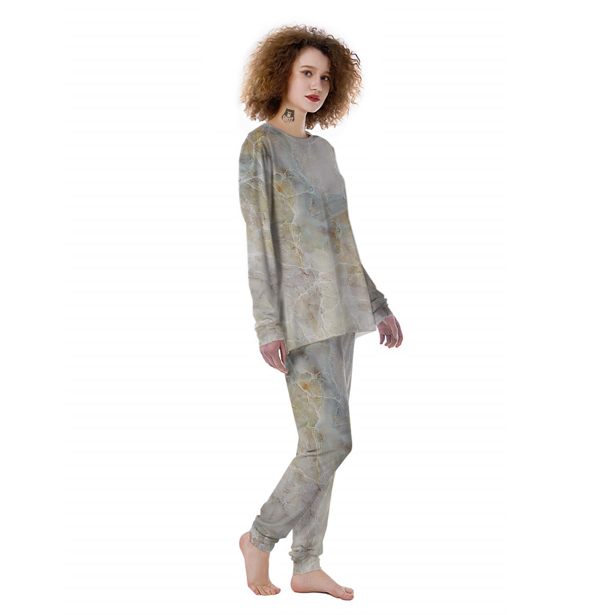 Natural Brown Marble Women's Pajamas-grizzshop