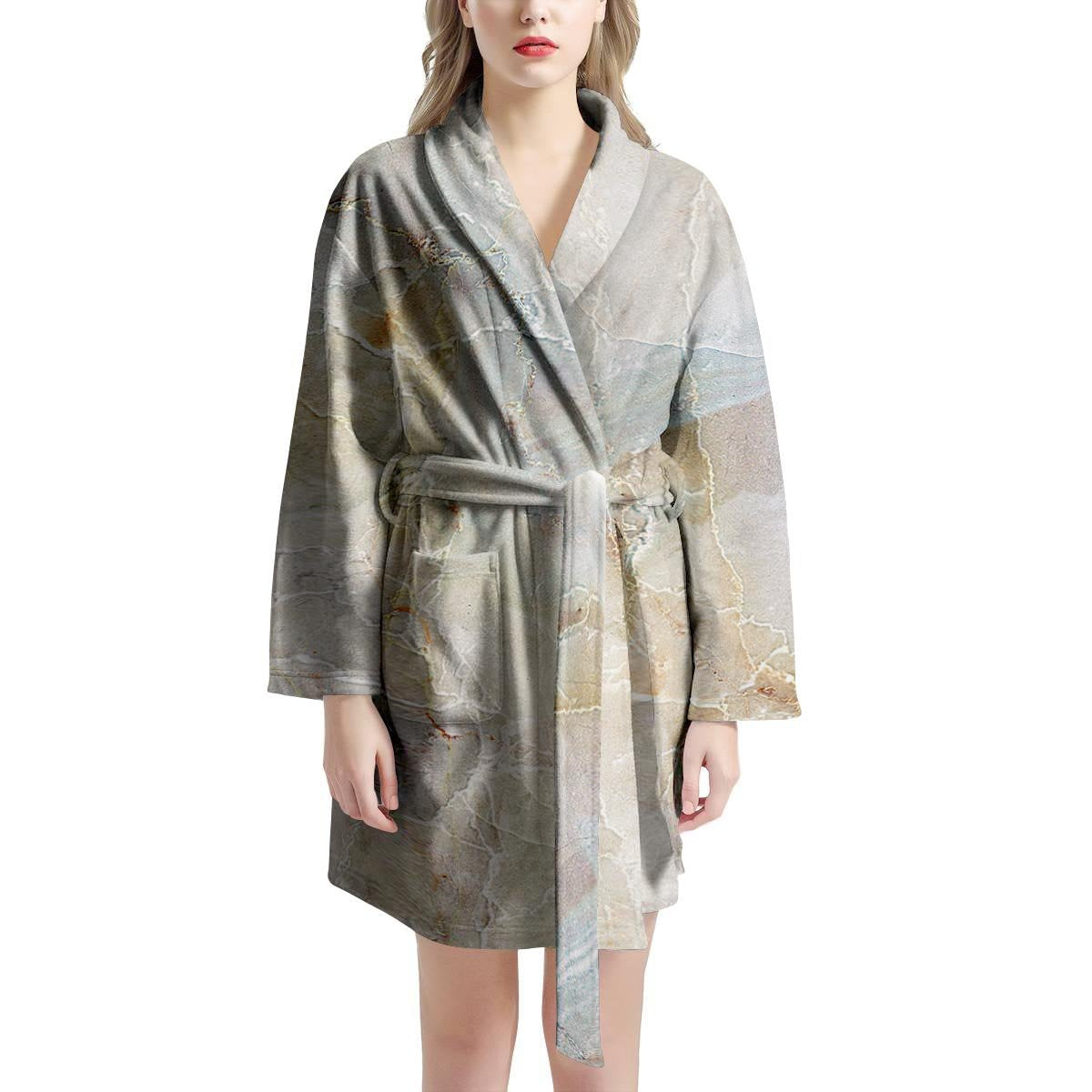 Natural Brown Marble Women's Robe-grizzshop