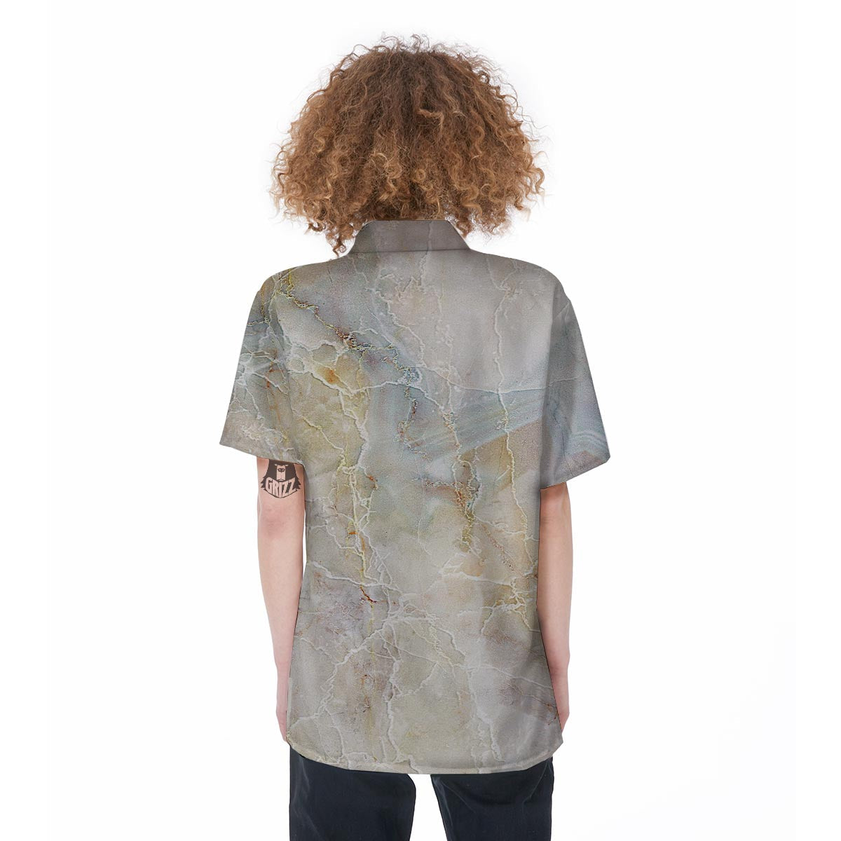 Natural Brown Marble Women's Short Sleeve Shirts-grizzshop