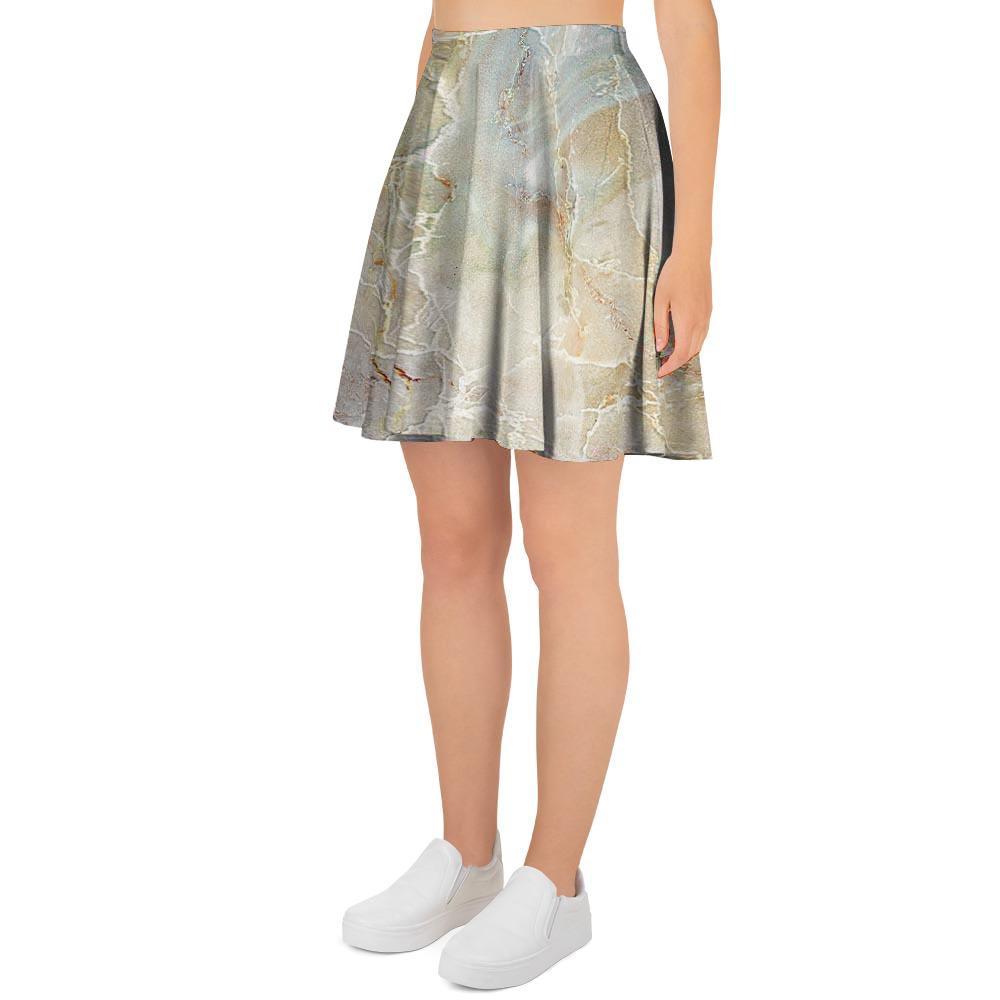 Natural Brown Marble Women's Skirt-grizzshop