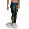 Natural Luxury Blue And Gold Marble Print Men's Leggings-grizzshop