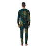 Natural Luxury Blue And Gold Marble Print Men's Pajamas-grizzshop