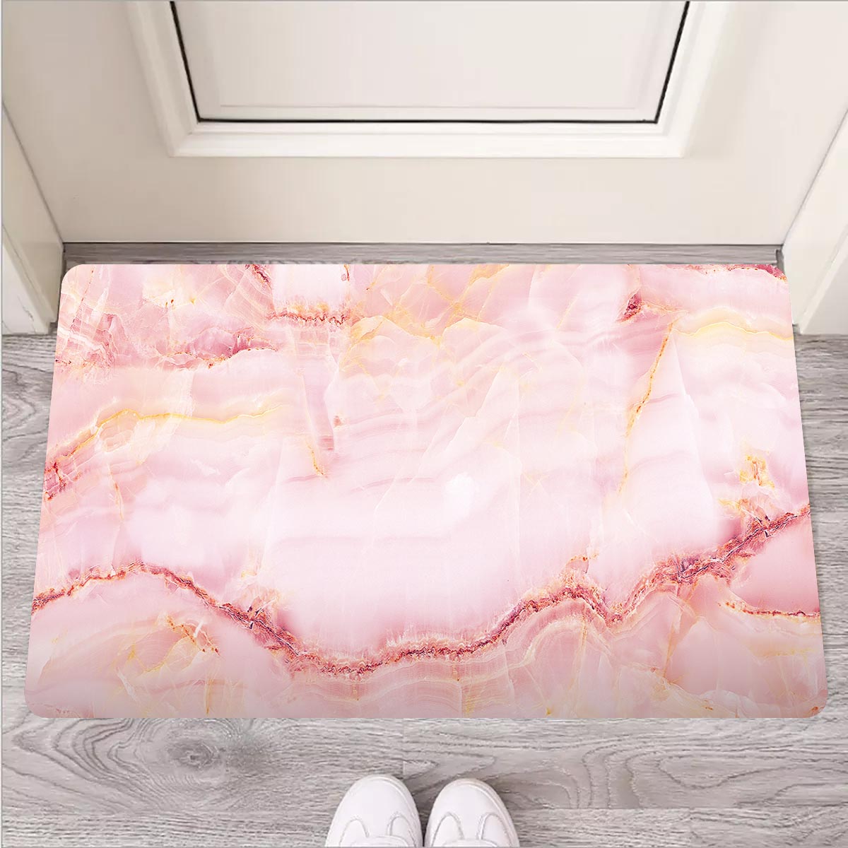 Natural Pink Marble Door Mat-grizzshop