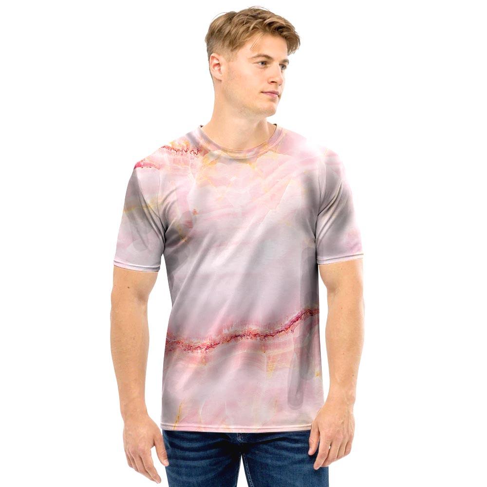 Natural Pink Marble Men T Shirt-grizzshop