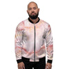 Natural Pink Marble Men's Bomber Jacket-grizzshop