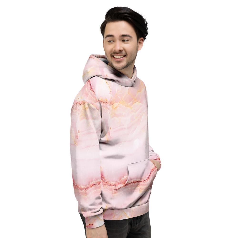 Natural Pink Marble Men's Hoodie-grizzshop