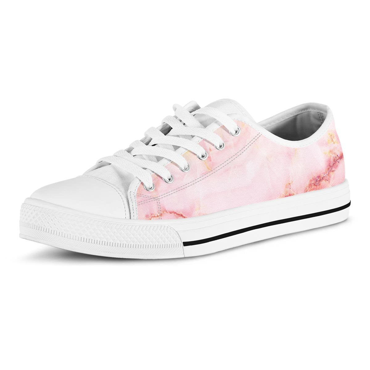 Natural Pink Marble Men's Low Top Shoes-grizzshop