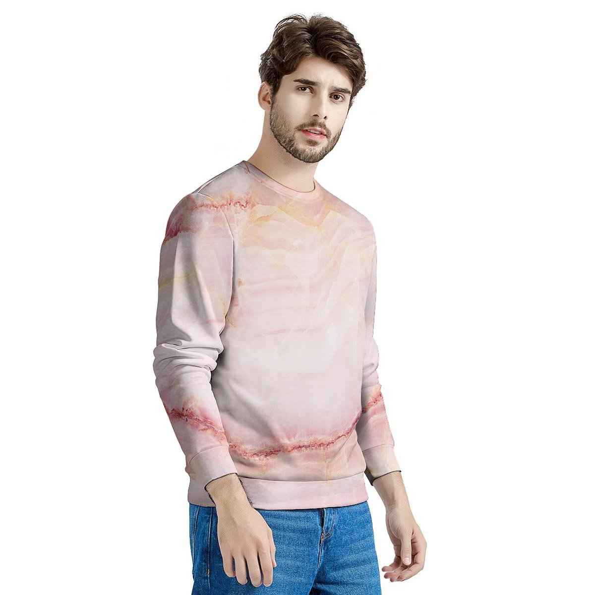 Natural Pink Marble Men's Sweatshirt-grizzshop