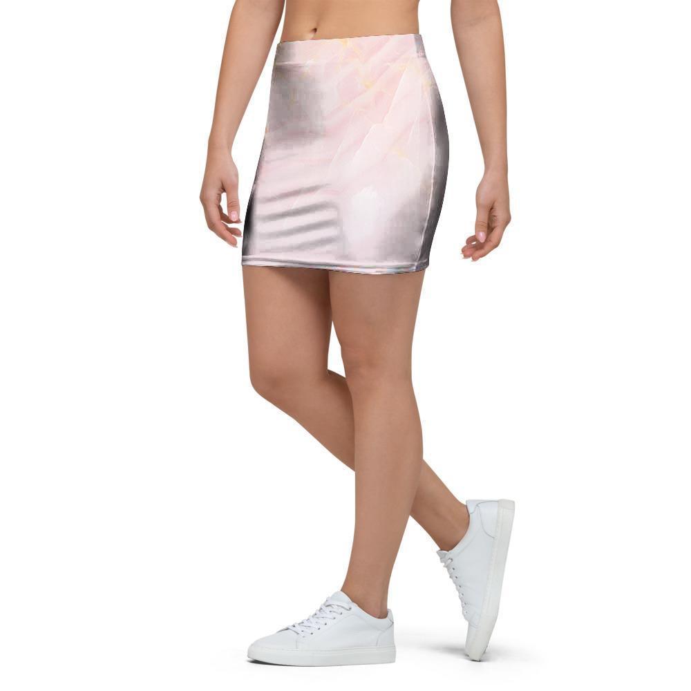 Natural Pink Marble Mini Skirt-grizzshop