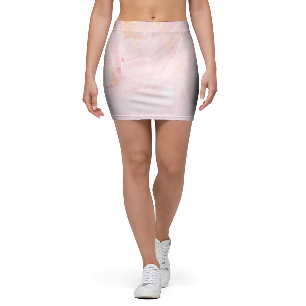 Natural Pink Marble Mini Skirt-grizzshop