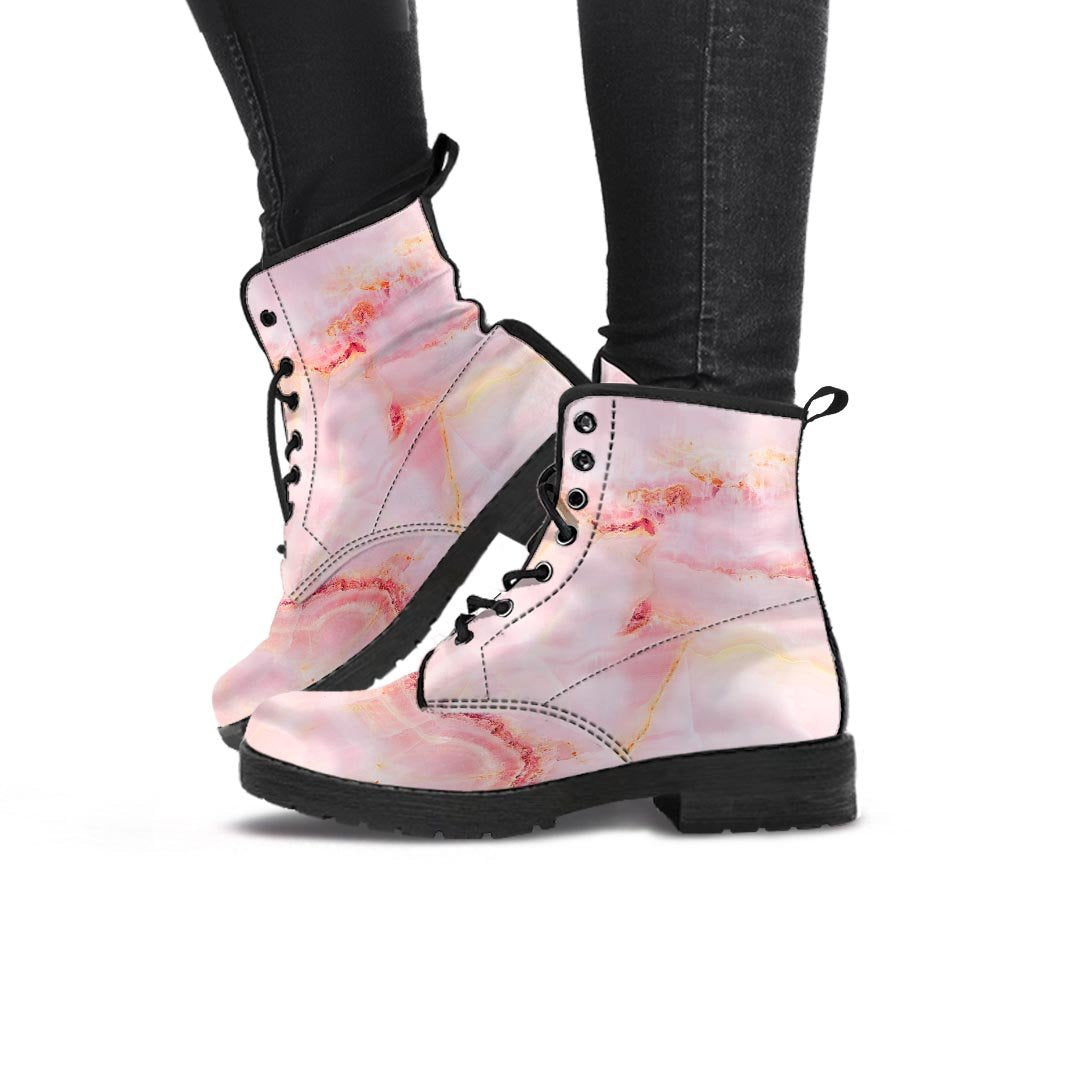 Natural Pink Marble Women's Boots-grizzshop