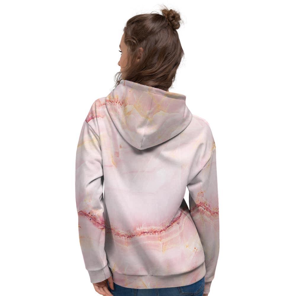 Natural Pink Marble Women's Hoodie-grizzshop