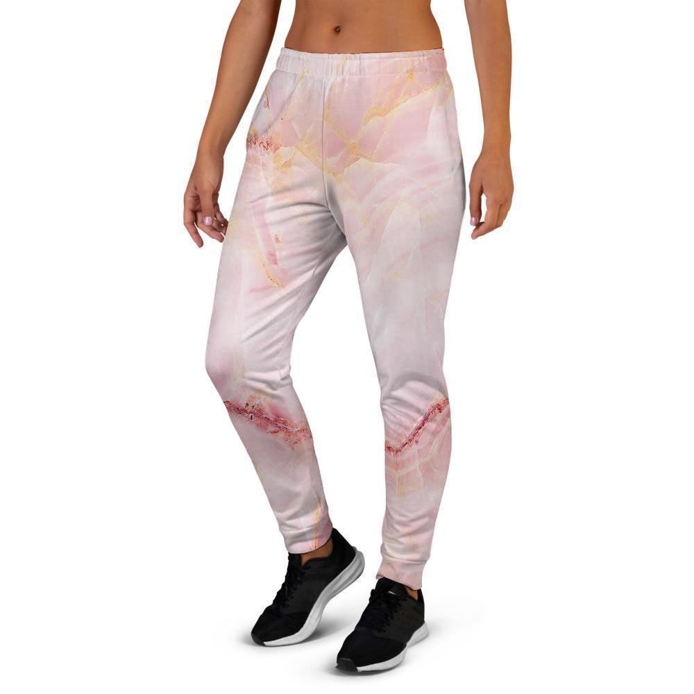 Natural Pink Marble Women's Joggers-grizzshop