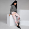 Natural Pink Marble Women's Joggers-grizzshop