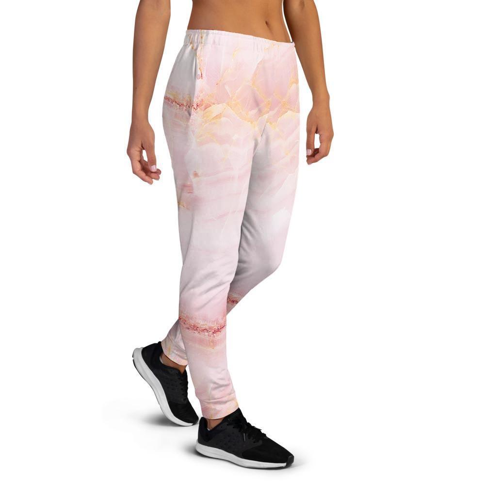 Natural Pink Marble Women's Joggers-grizzshop