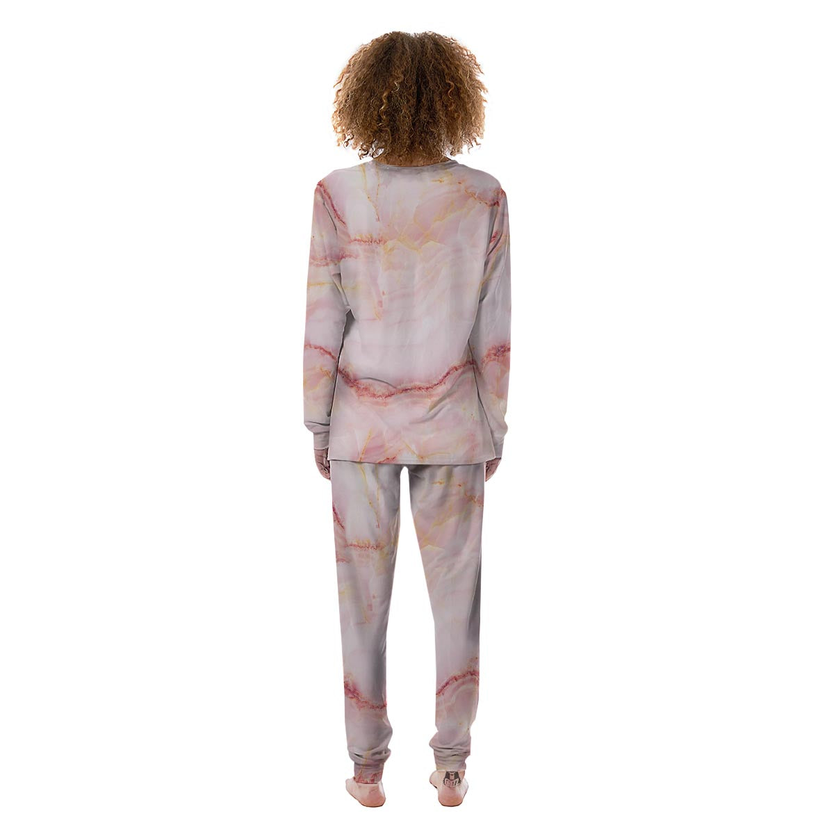 Natural Pink Marble Women's Pajamas-grizzshop