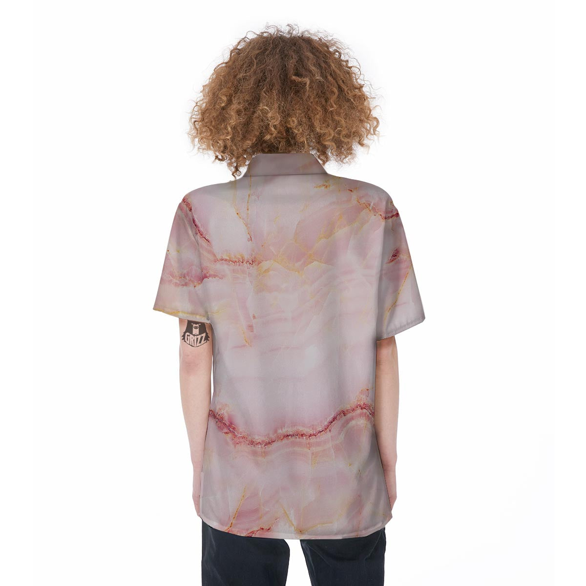 Natural Pink Marble Women's Short Sleeve Shirts-grizzshop