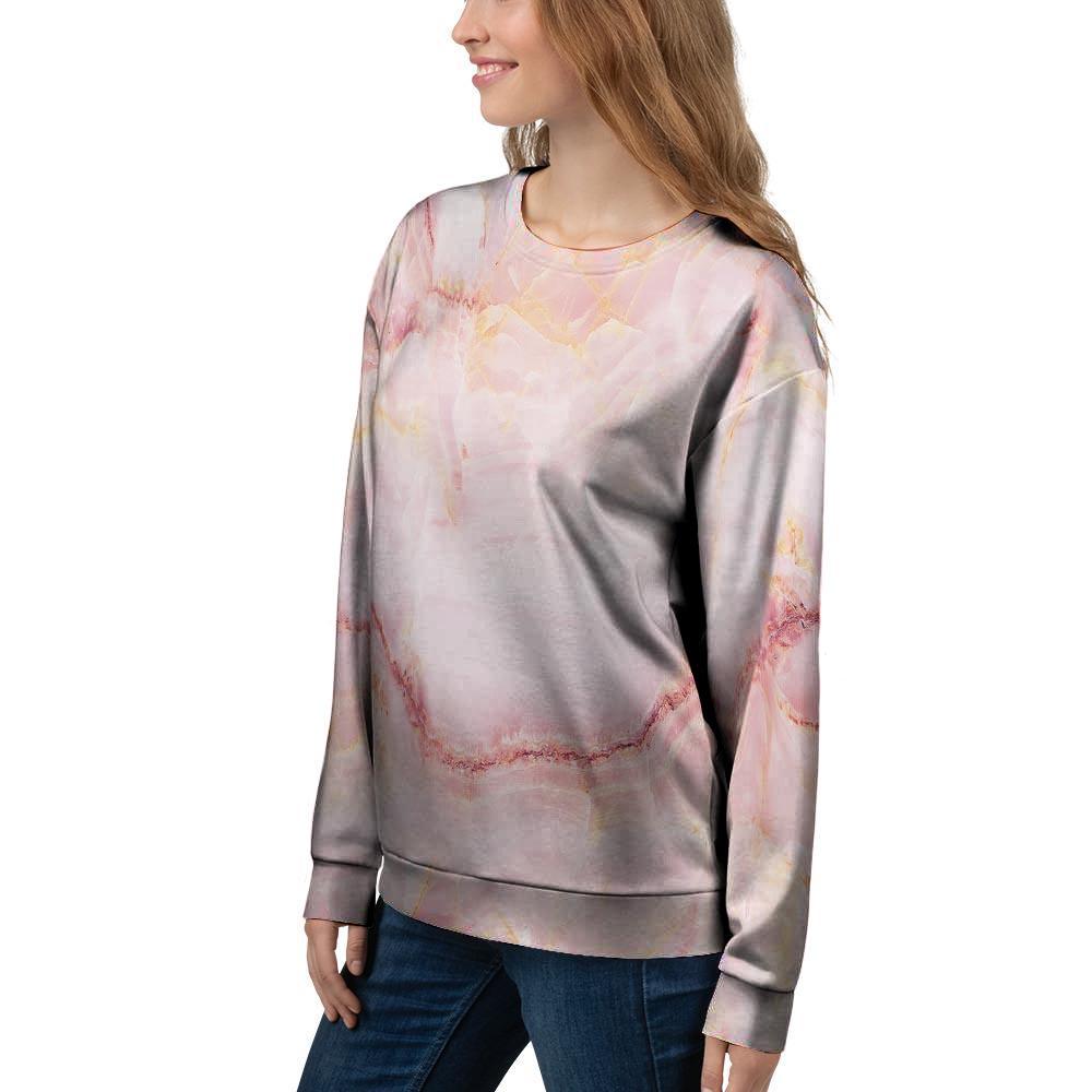 Natural Pink Marble Women's Sweatshirt-grizzshop