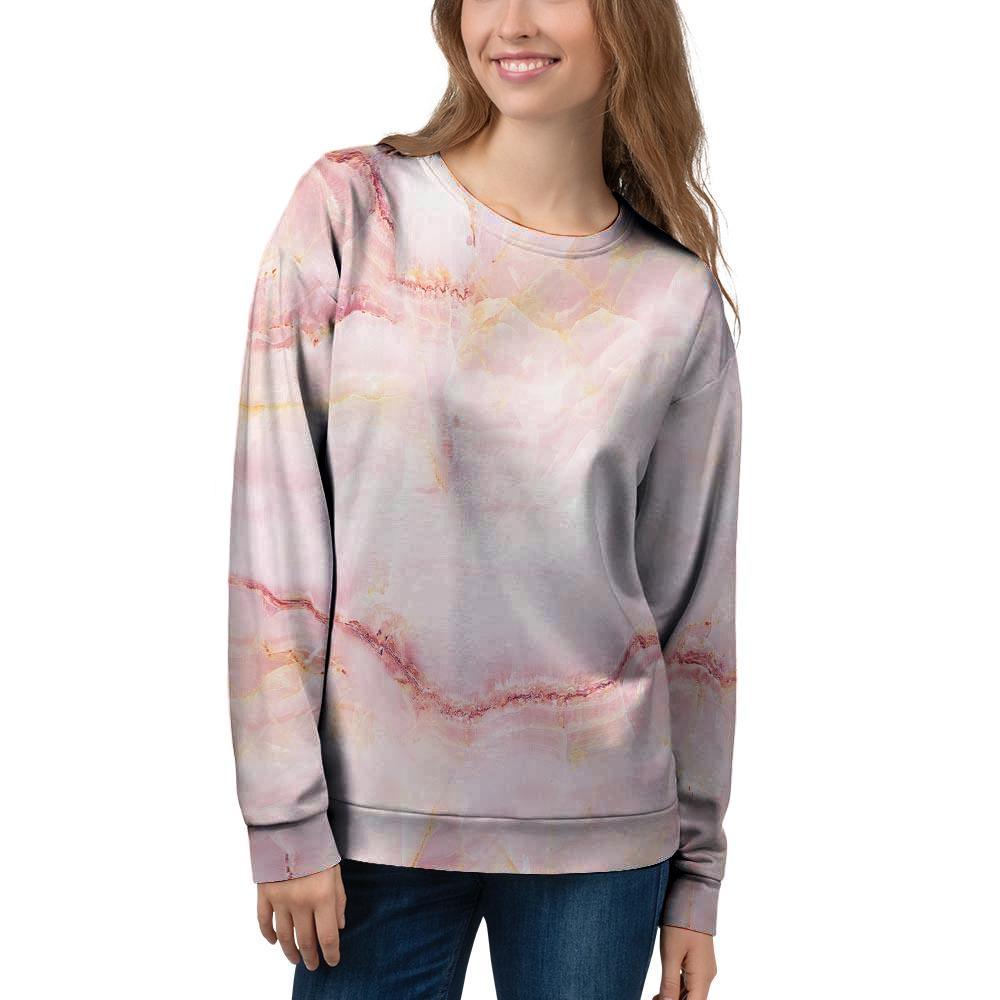 Natural Pink Marble Women's Sweatshirt-grizzshop