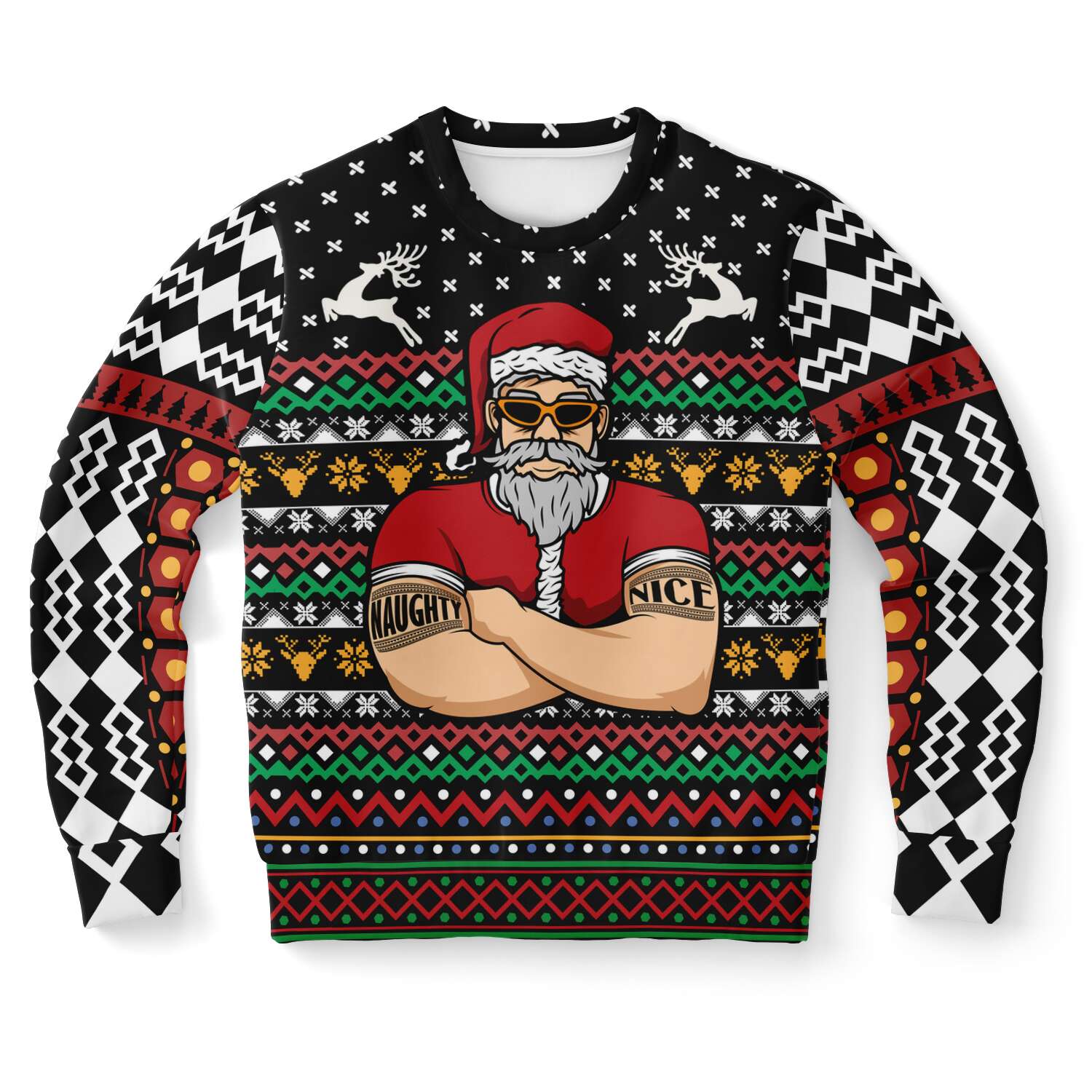 Naughty Santa Bouncer Ugly Christmas Sweater-grizzshop