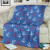 Nautical Anchor Pattern Print Blanket-grizzshop