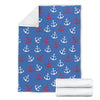 Nautical Anchor Pattern Print Blanket-grizzshop