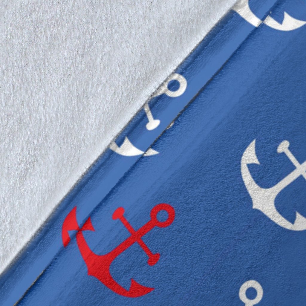 Nautical Anchor Pattern Print Blanket-grizzshop